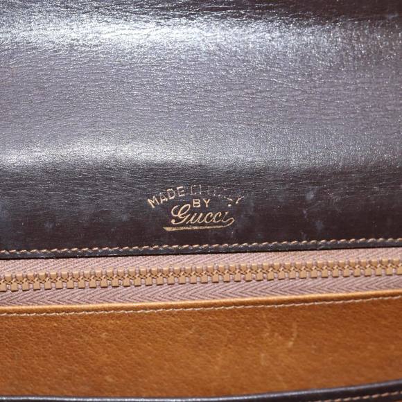 GUCCI Clutch Bag Leather Brown Auth 74596 - Picture 8 of 16